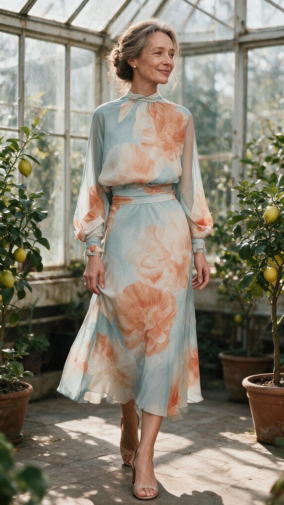 The Harriet Floral Two-Piece in Light Blue