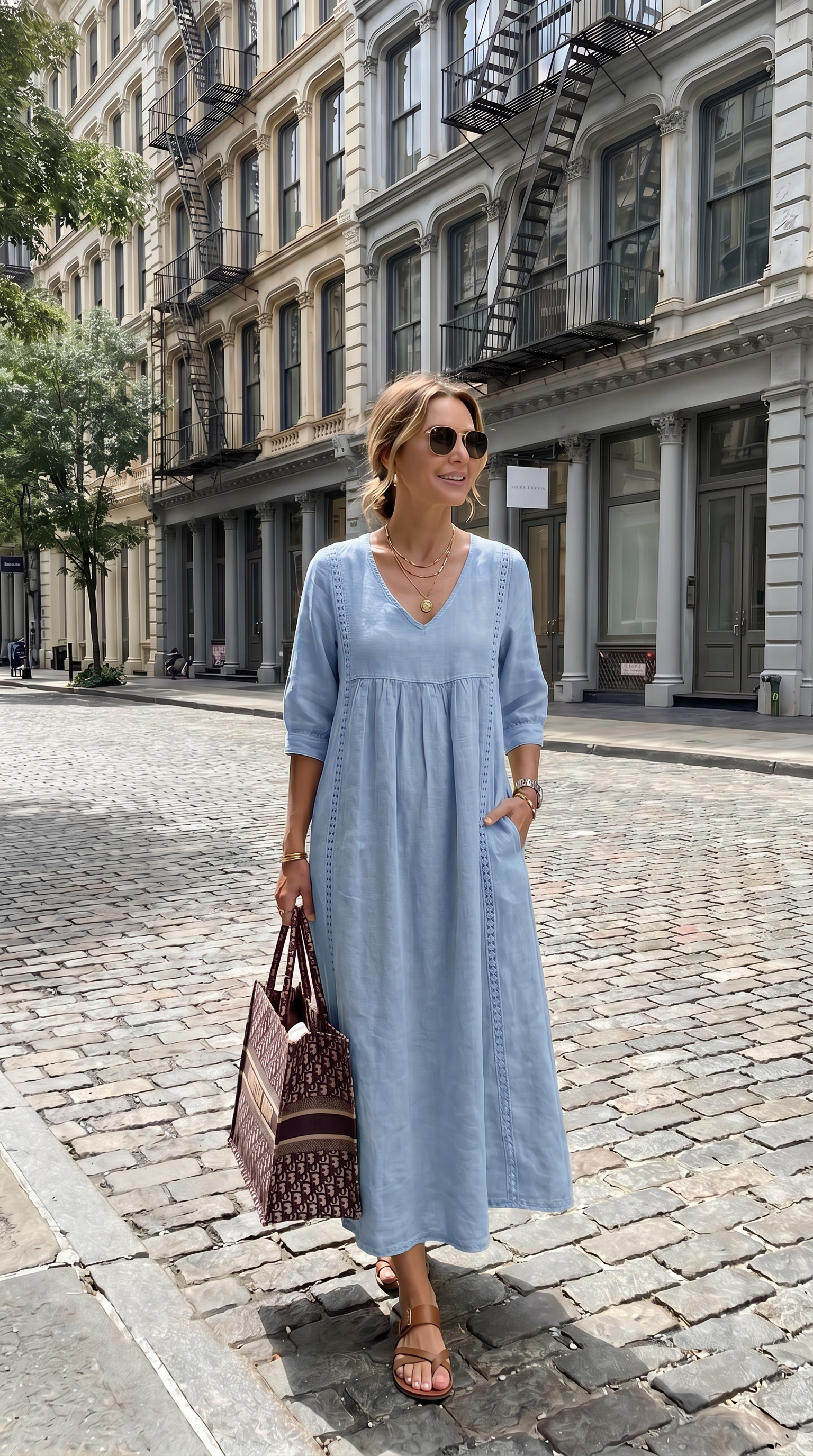 The Lace Trim Midi Dress