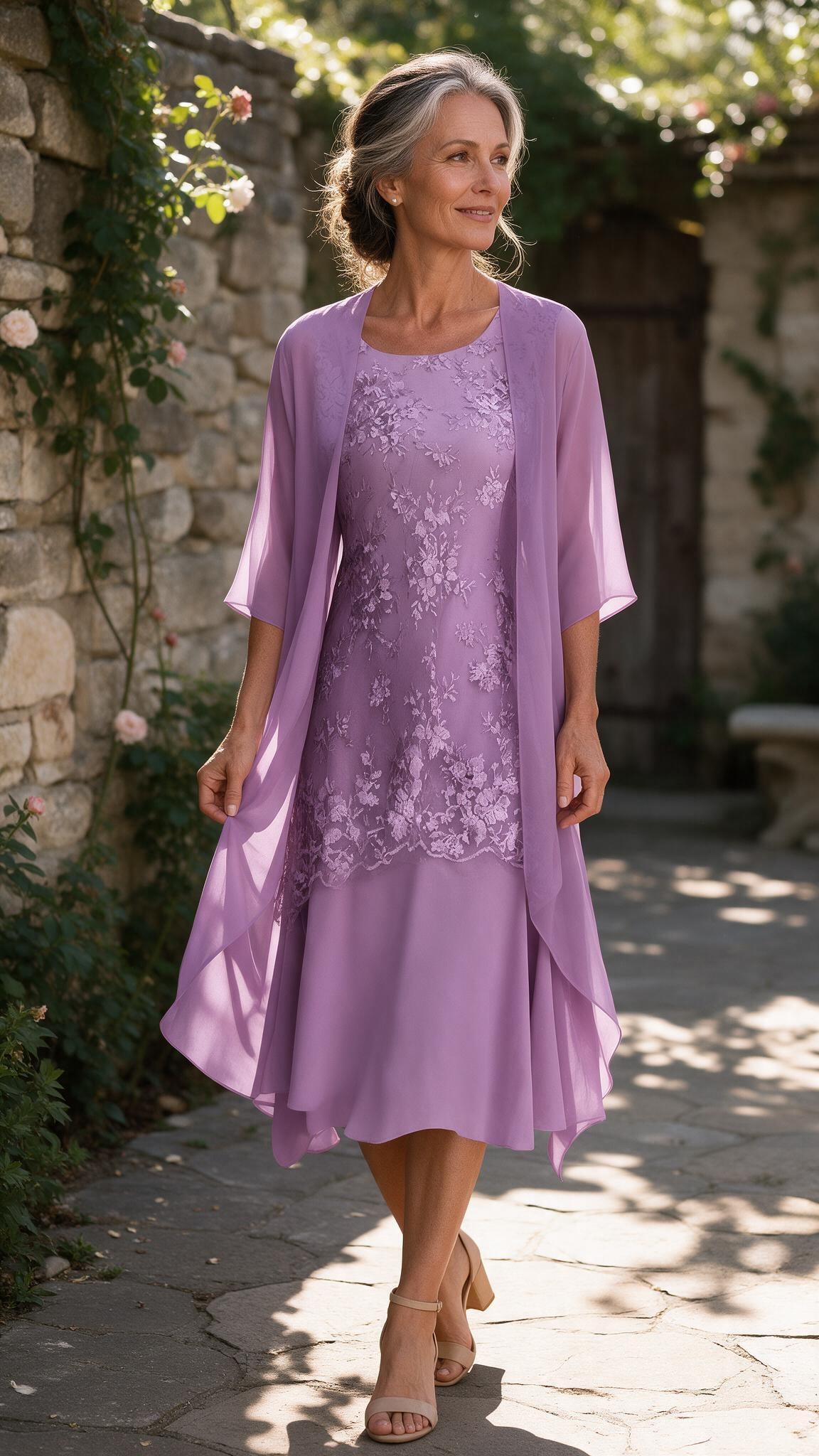 The Margot Chiffon Two-Piece in Lilac