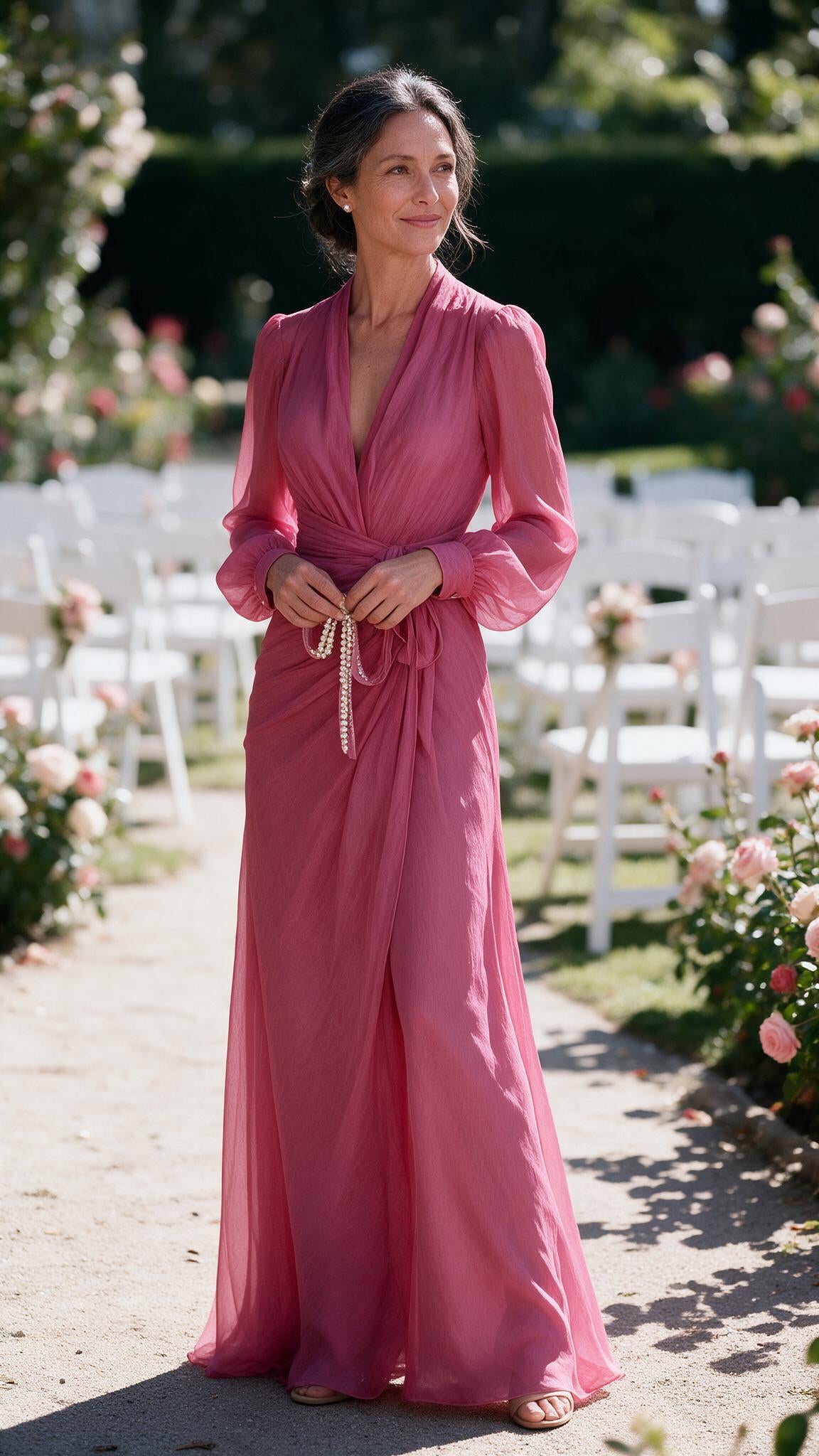 The Rosamund Wrap Gown in Rose