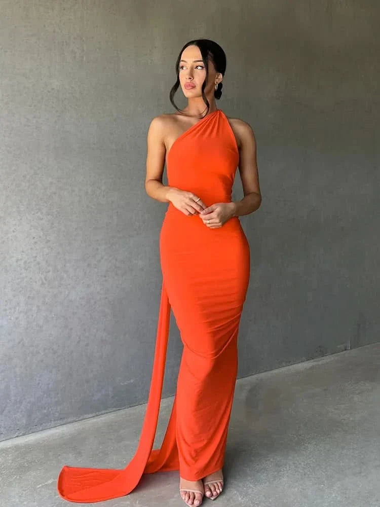 The Cascade Open-Back Gown