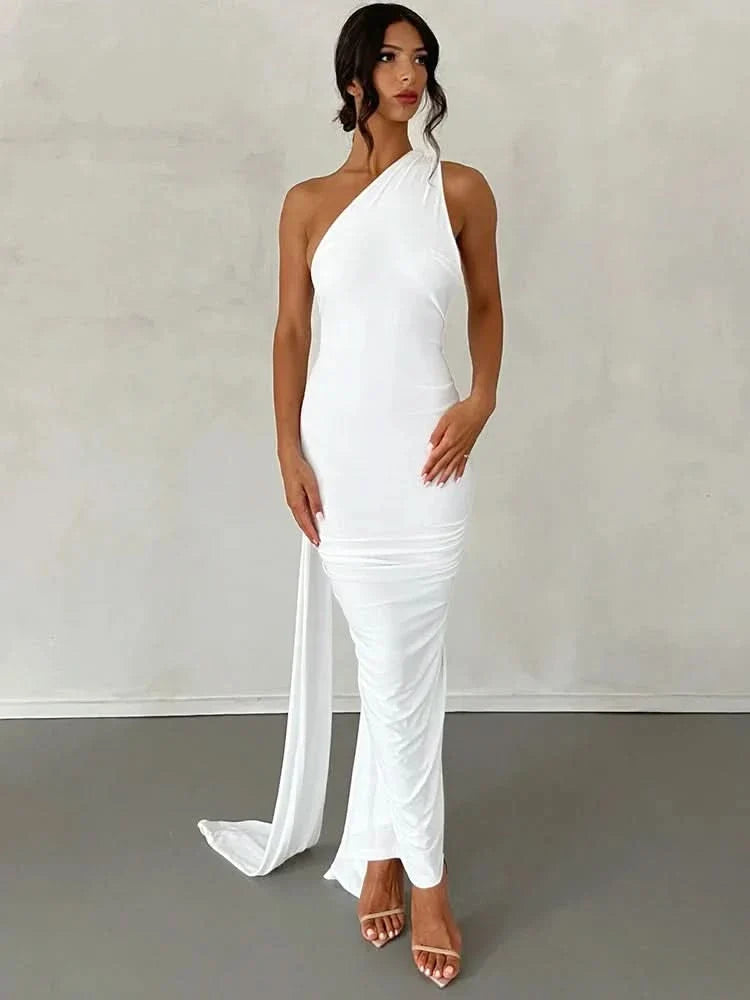 The Cascade Open-Back Gown