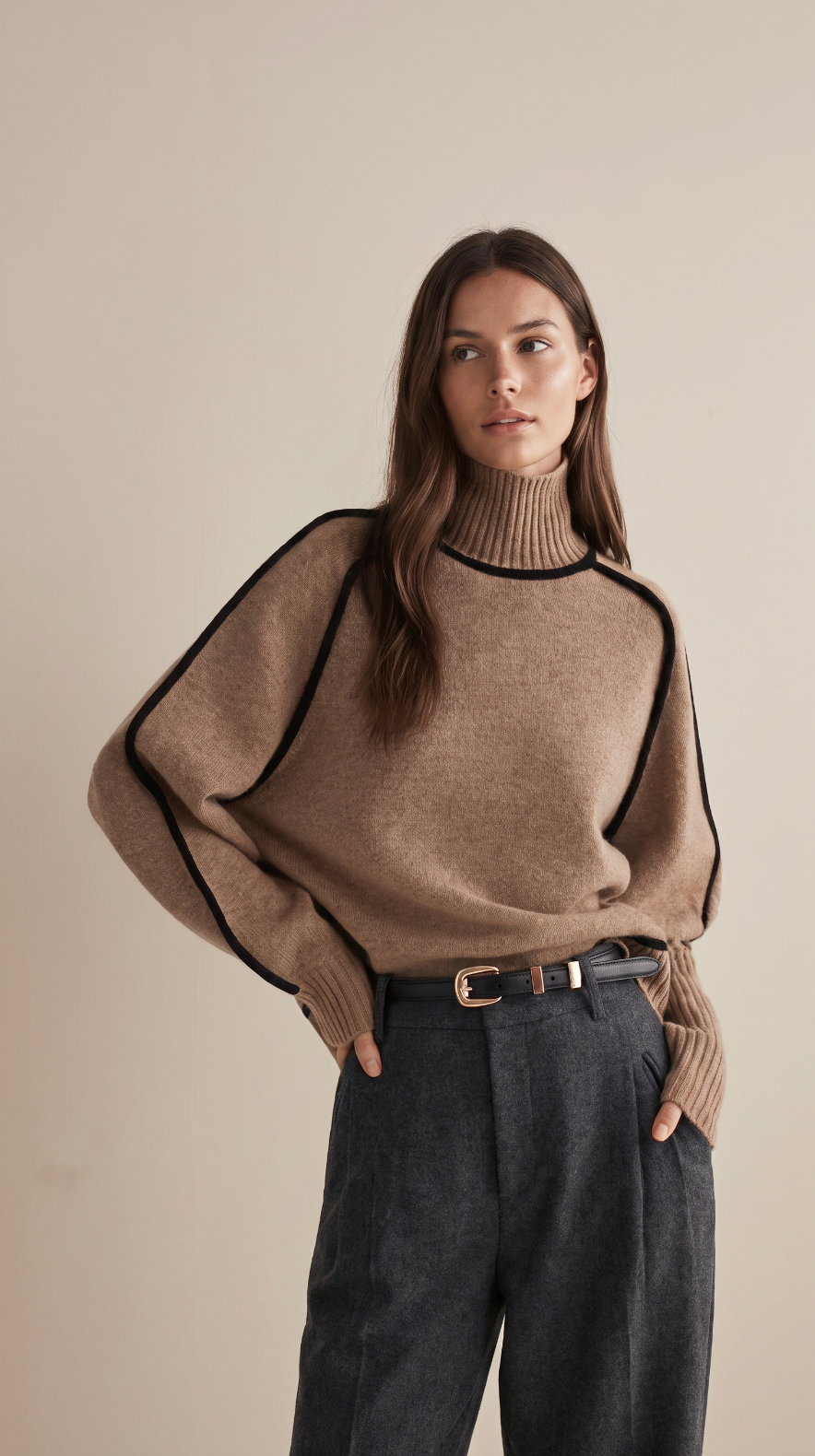 The Contrast Trim Turtleneck
