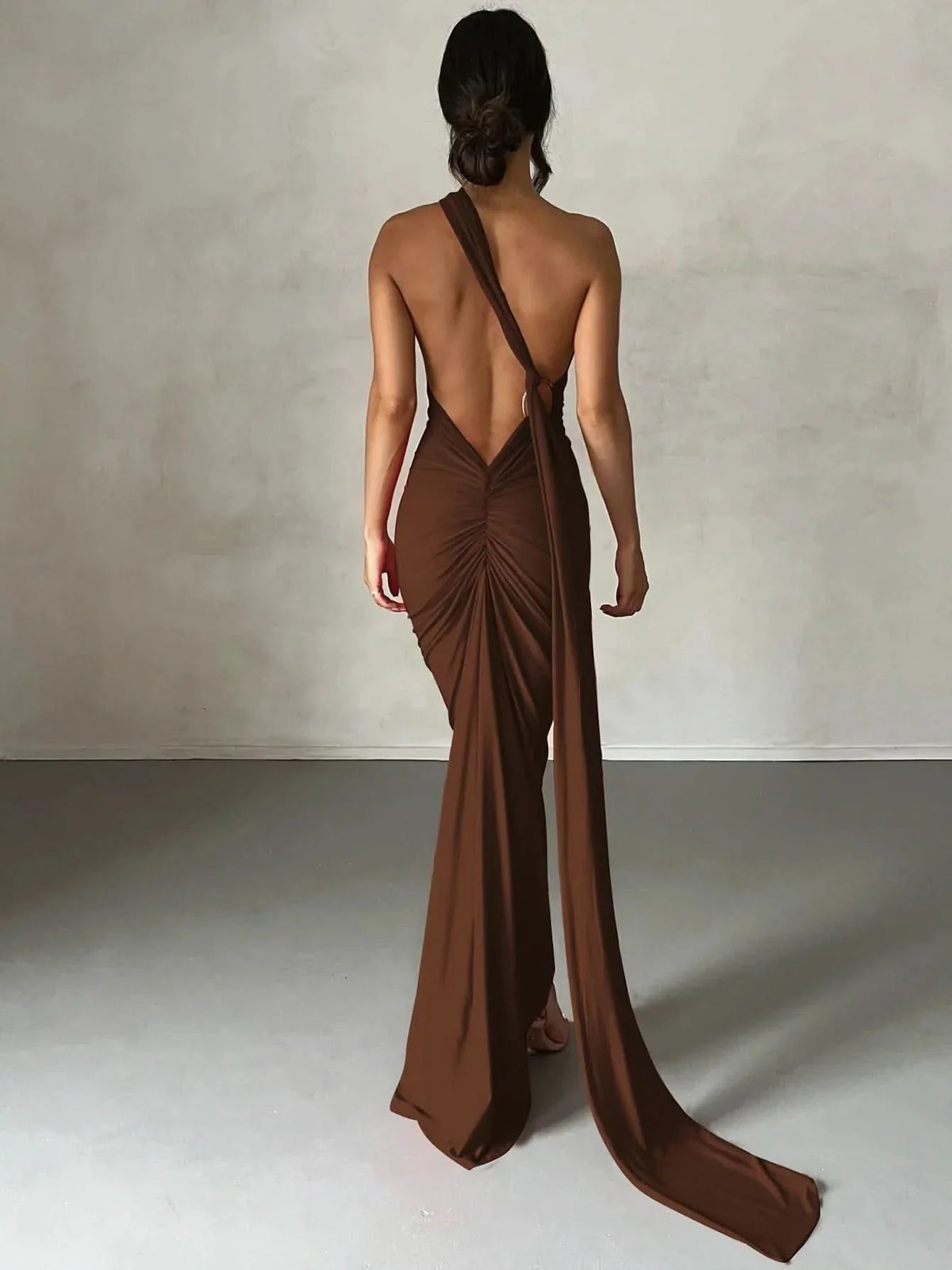 The Cascade Open-Back Gown