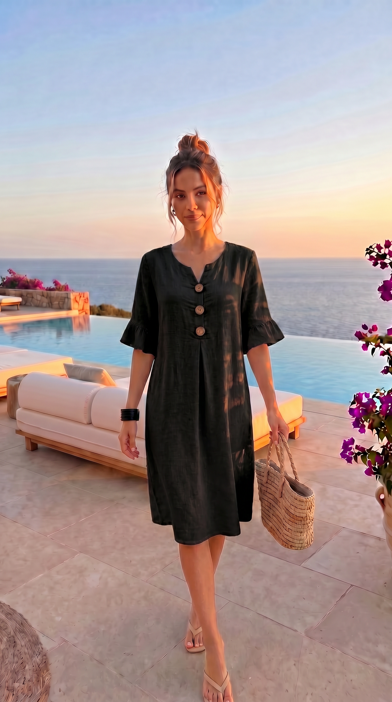 The Button Midi Dress