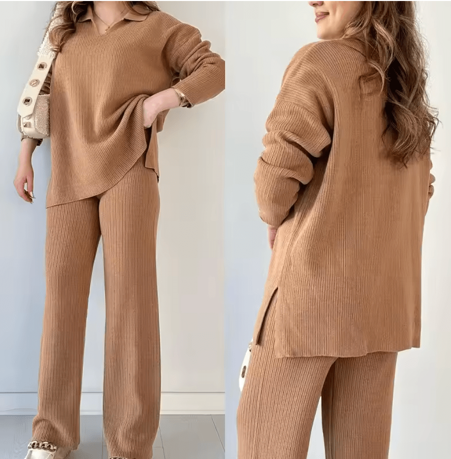 The Weekend V-Neck Knit Set