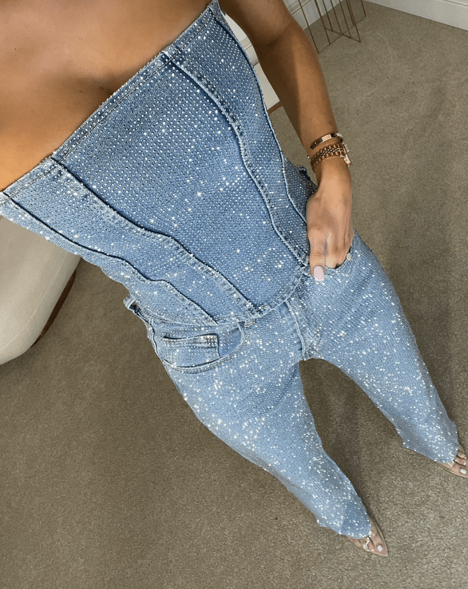 The Starlit Denim Corset Set