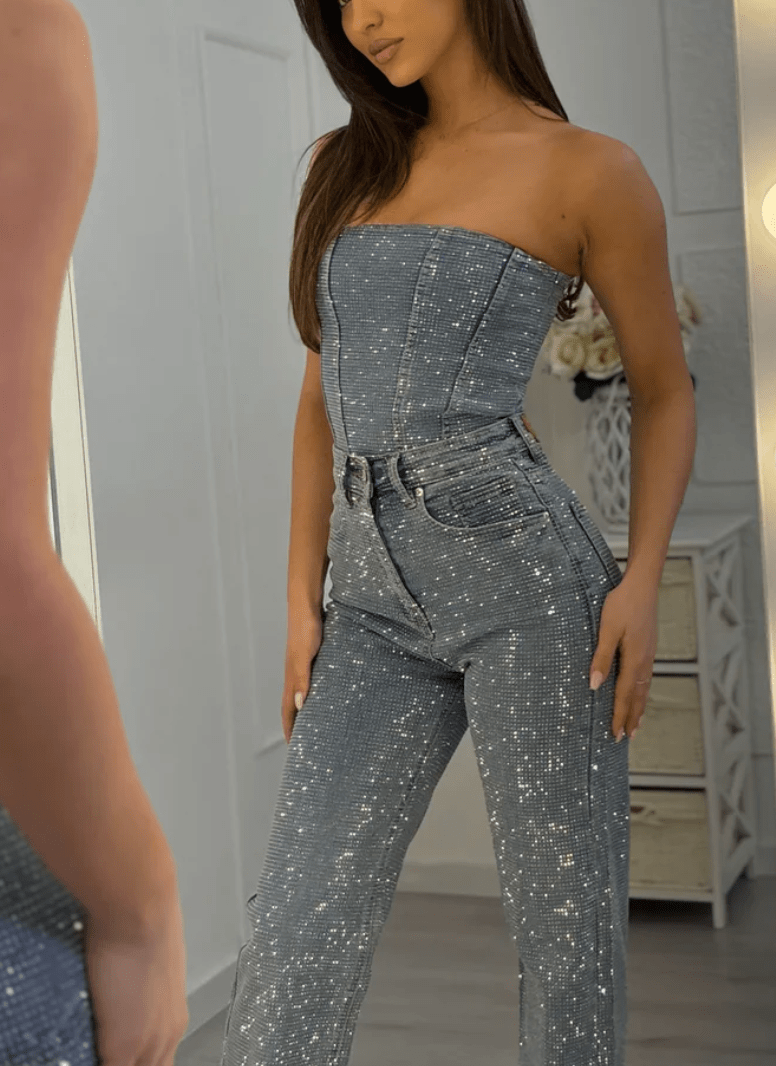 The Starlit Denim Corset Set
