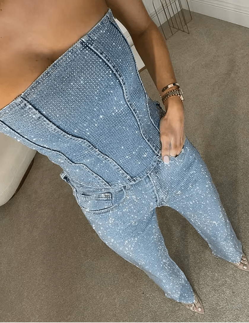 The Starlit Denim Corset Set