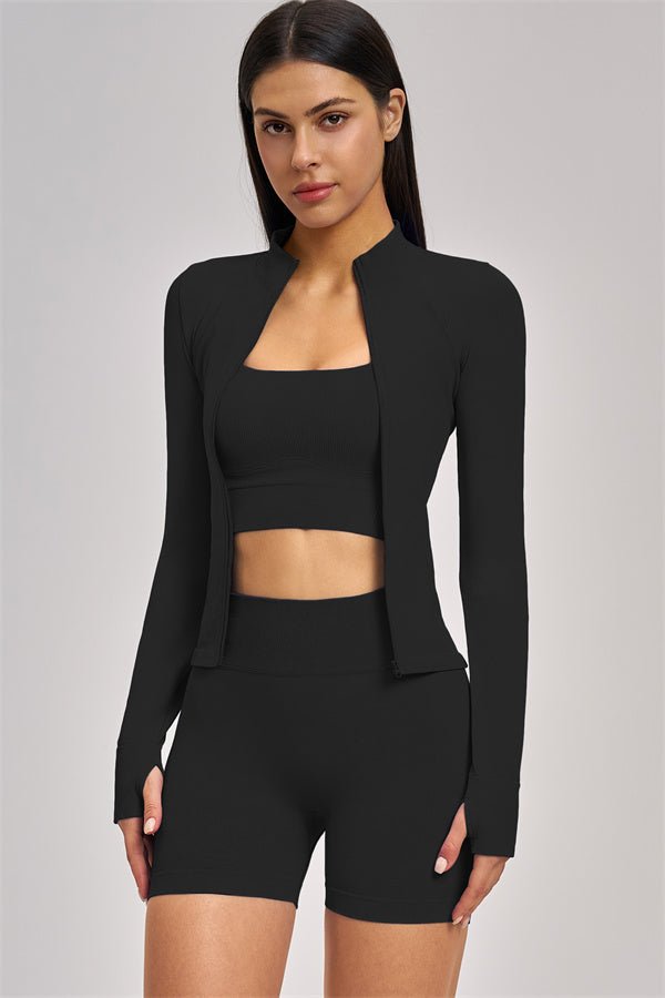 The Celeste Set | Jacket · Sports Bra · Shorts