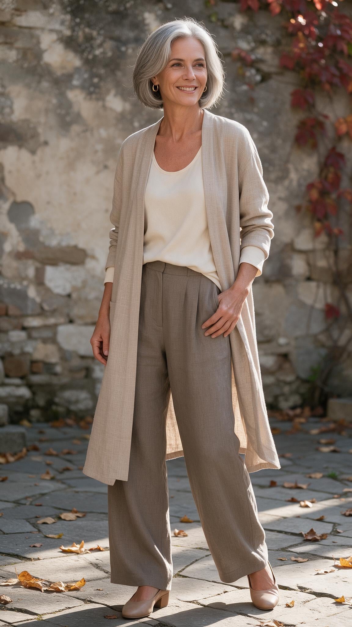 The Vivian Three-Piece Set in Beige