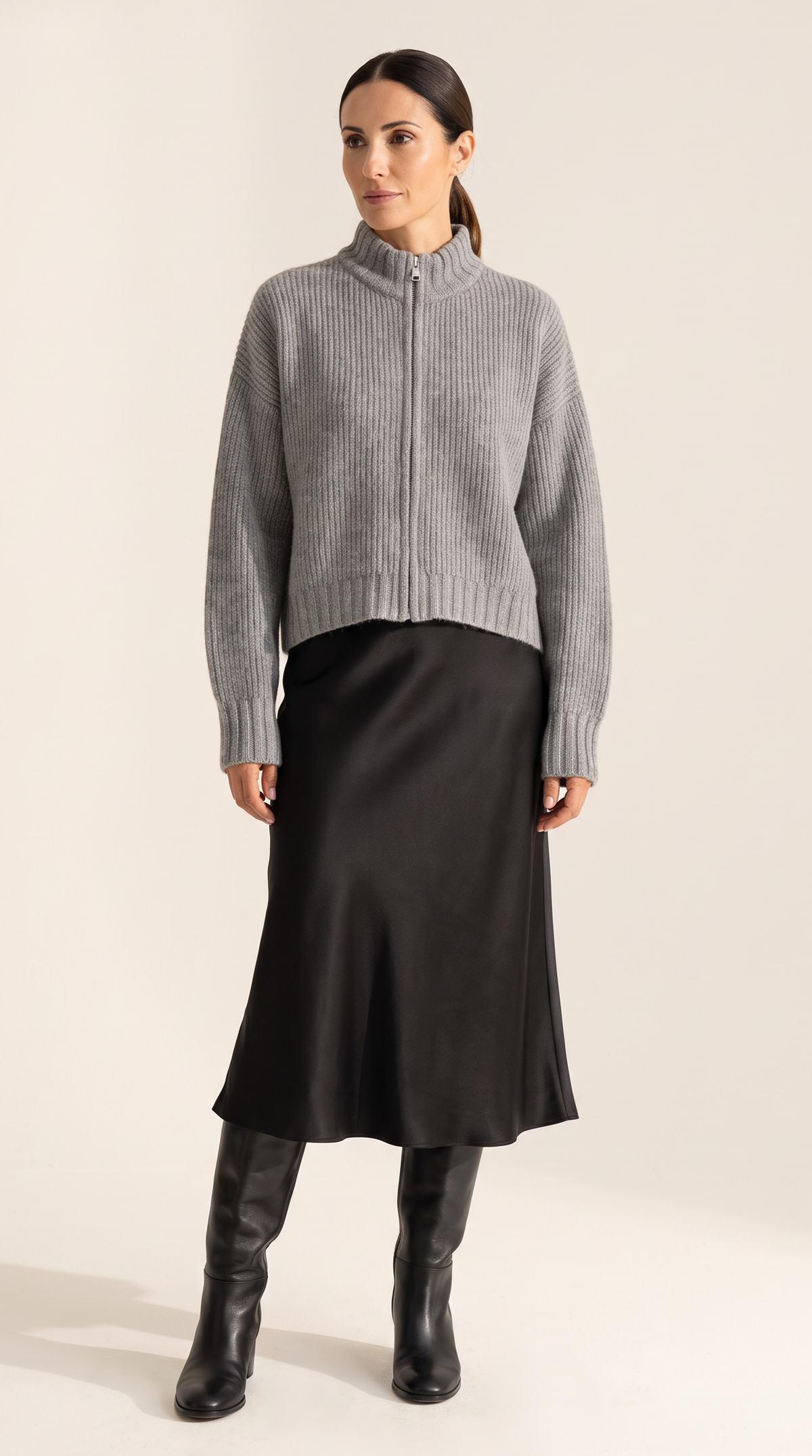 The Zip Turtleneck Cardigan