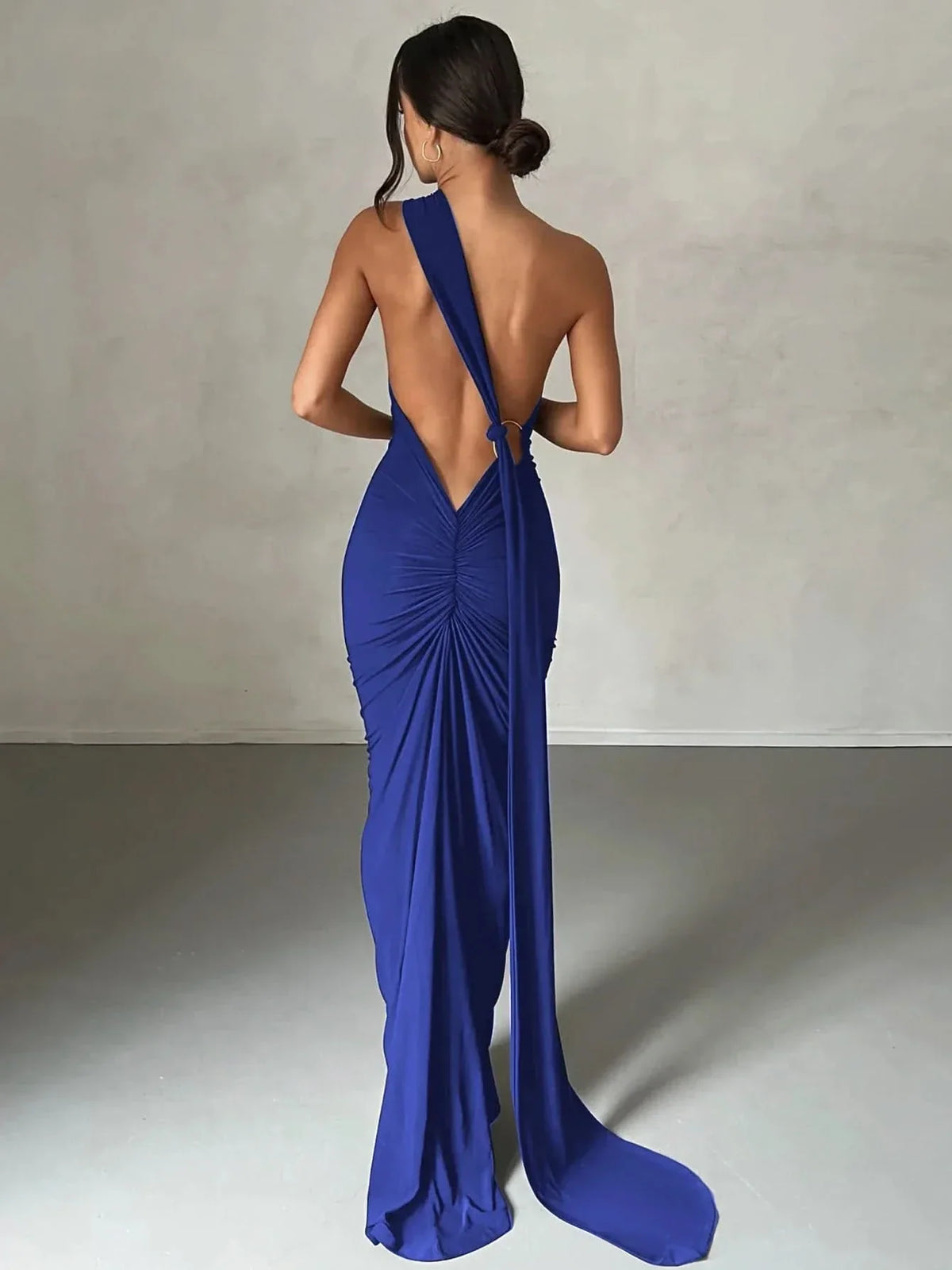 The Cascade Open-Back Gown