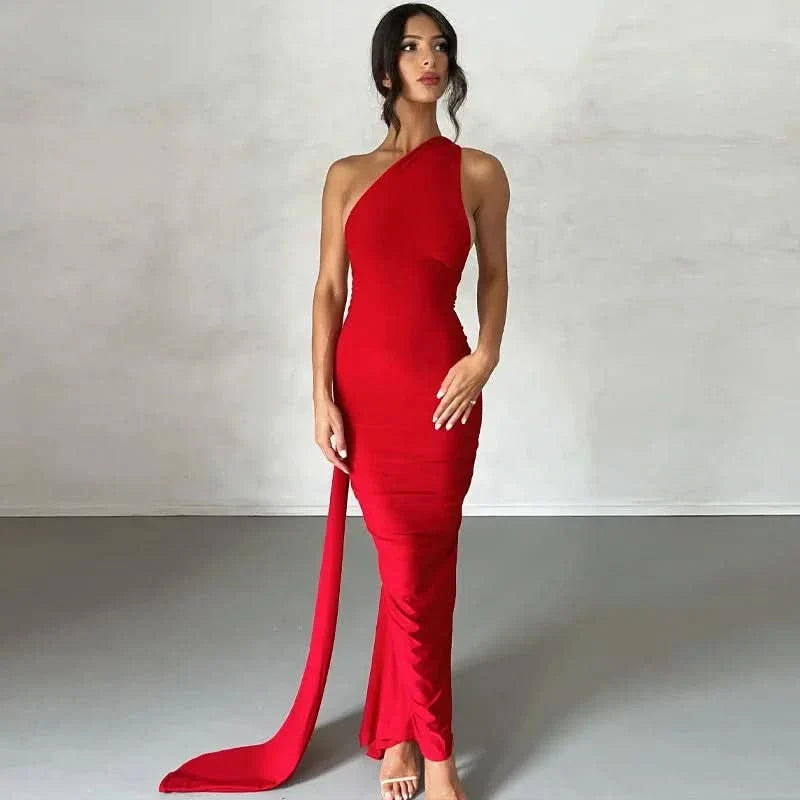 The Cascade Open-Back Gown