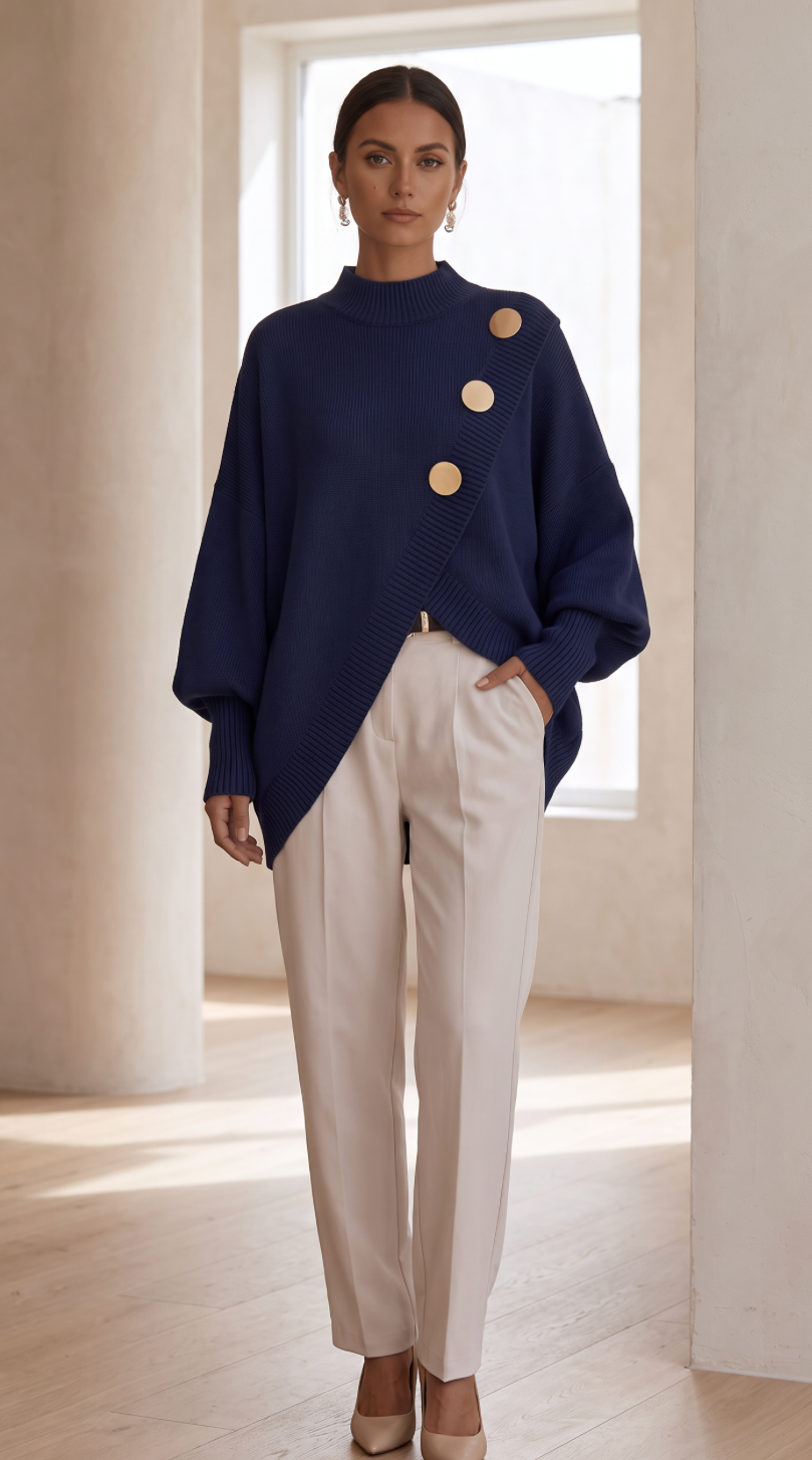 The Maxi Button Turtleneck