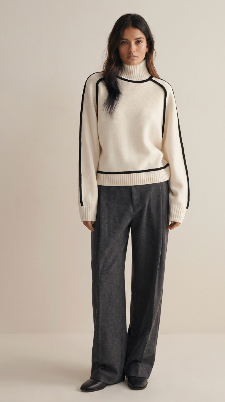 The Contrast Trim Turtleneck