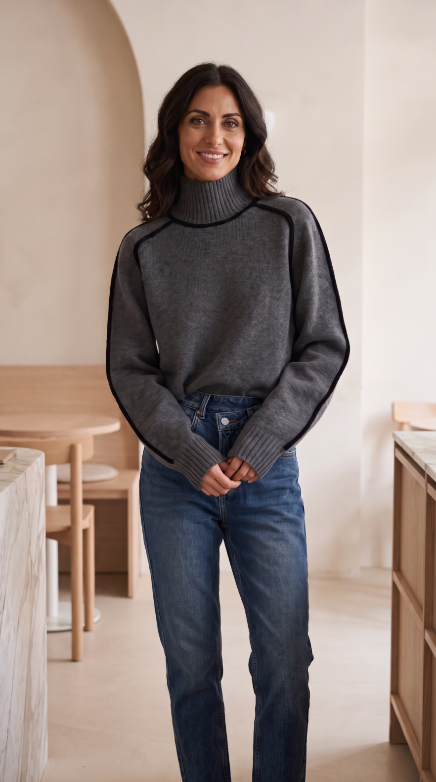 The Contrast Trim Turtleneck
