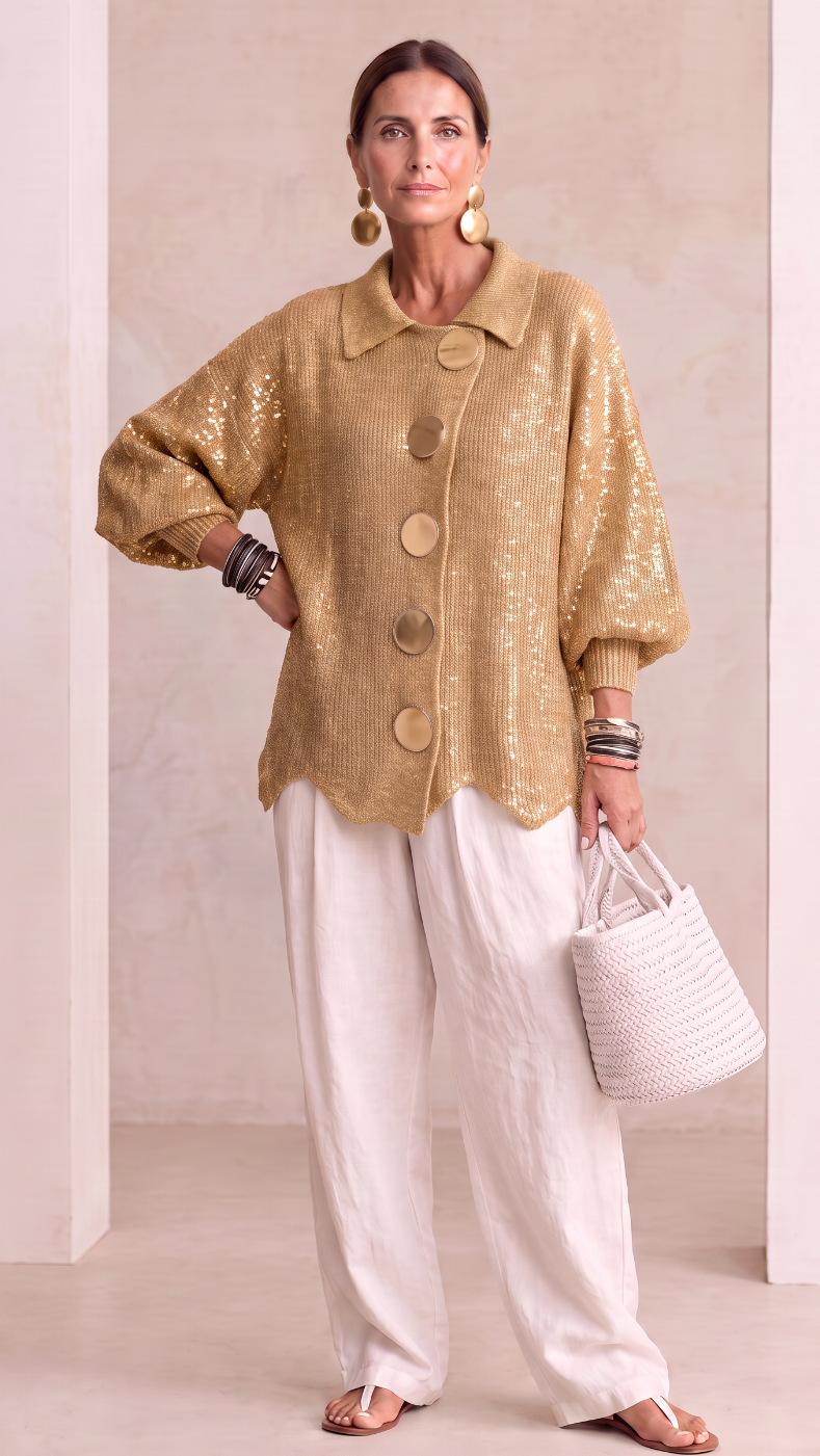The Golden Button Cardigan