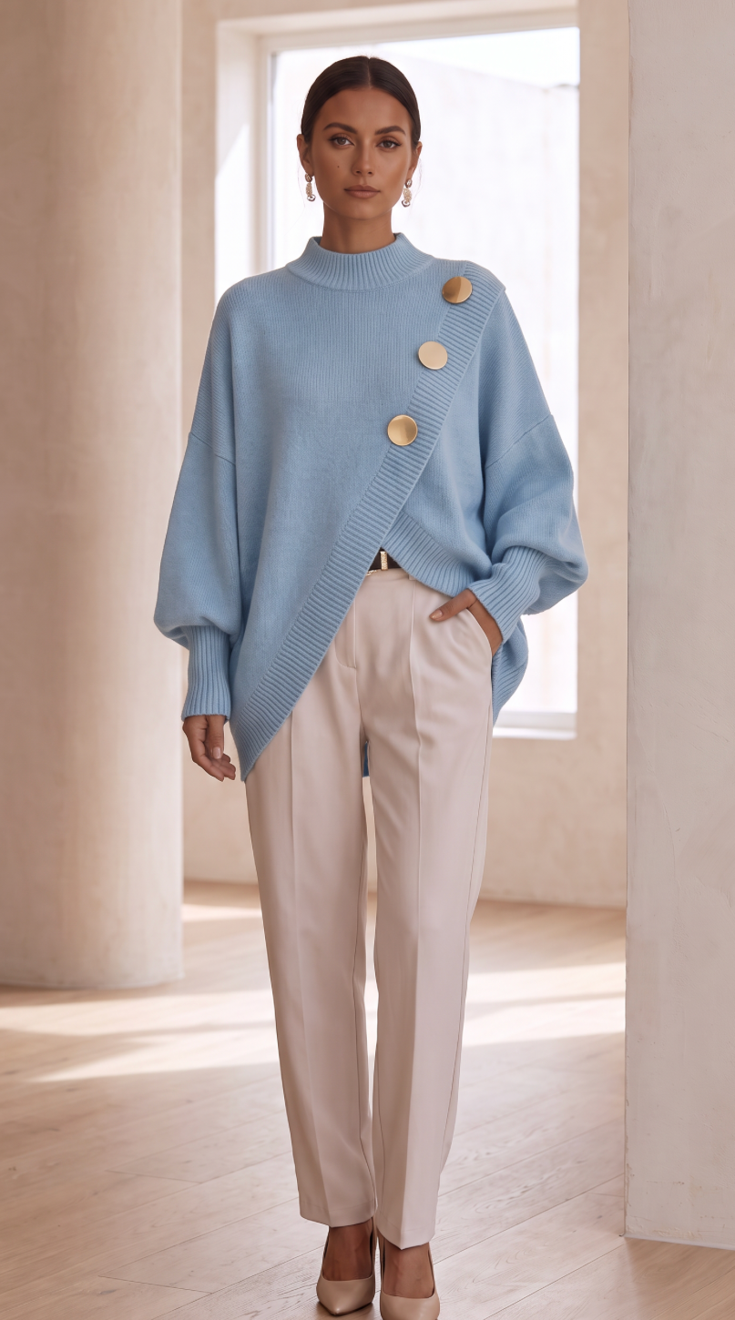 The Maxi Button Turtleneck