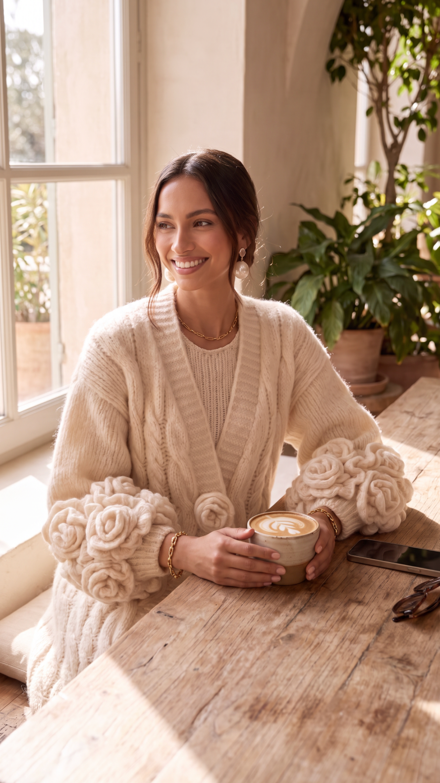 The Flower Cable Cardigan