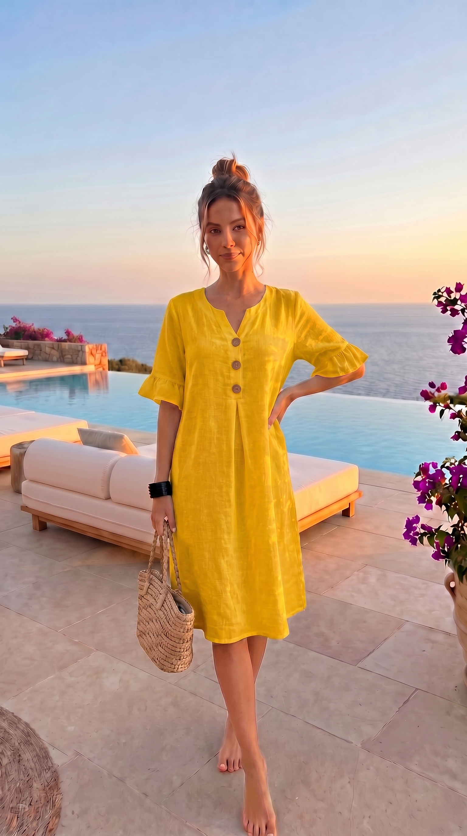 The Button Midi Dress
