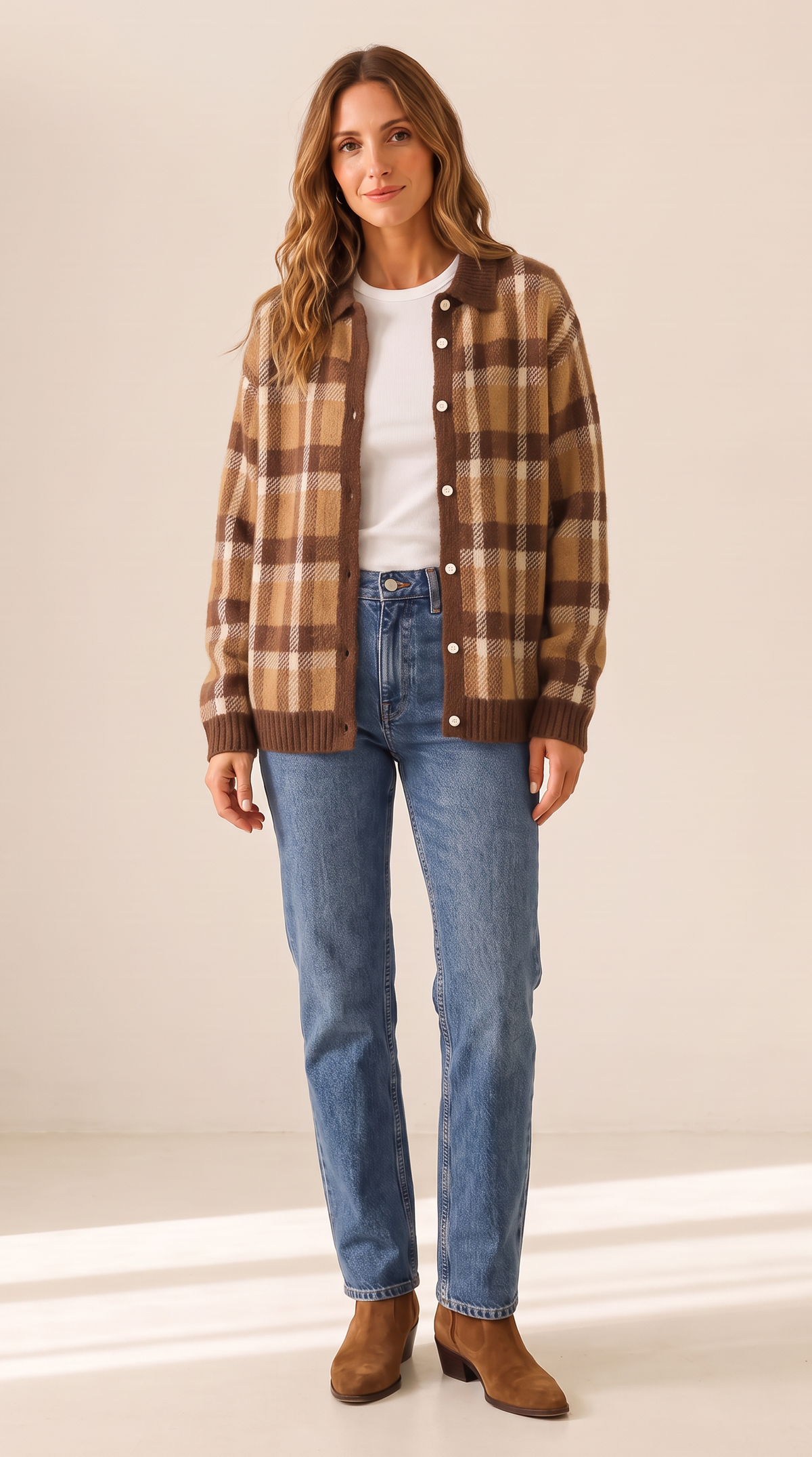The Oversized Check Cardigan