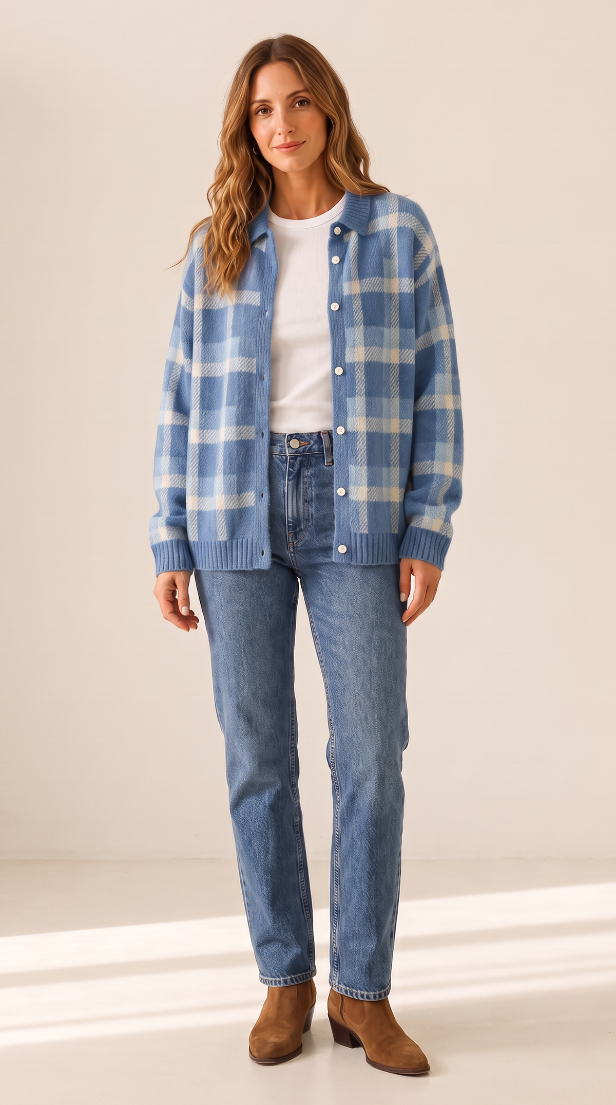 The Oversized Check Cardigan
