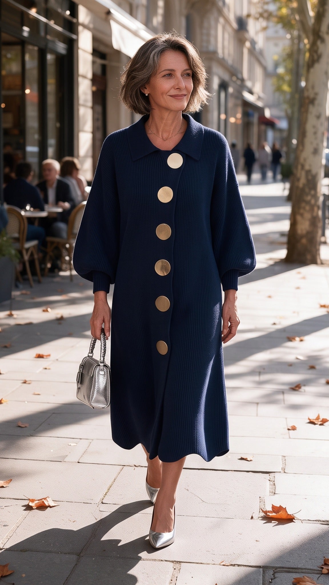 The Heritage Button Dress in Navy