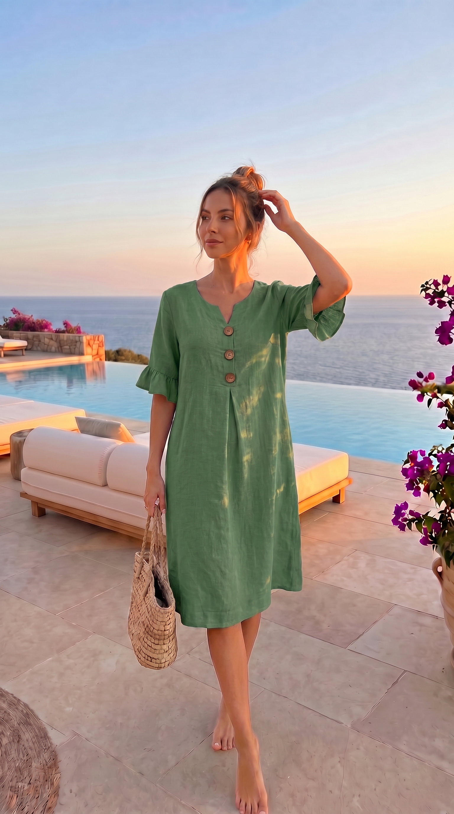 The Button Midi Dress
