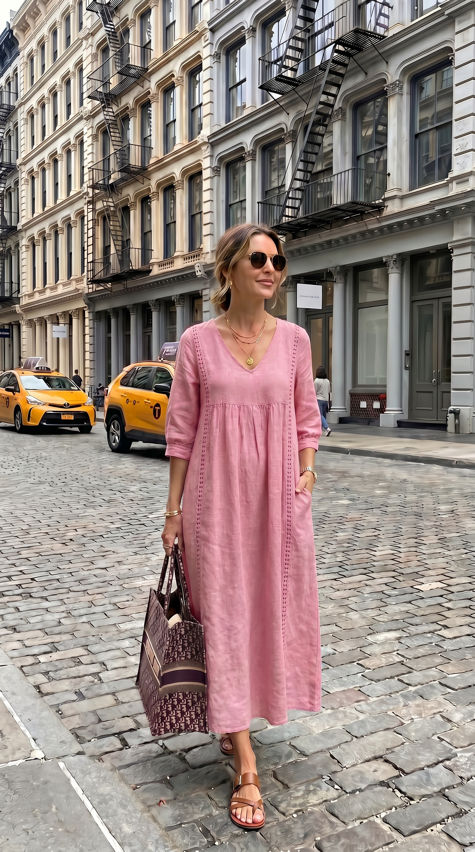 The Lace Trim Midi Dress