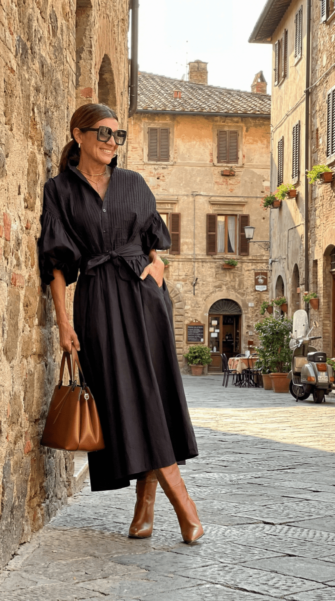 The Pintuck Midi Dress
