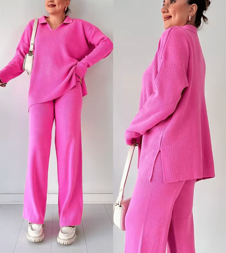 The Weekend V-Neck Knit Set