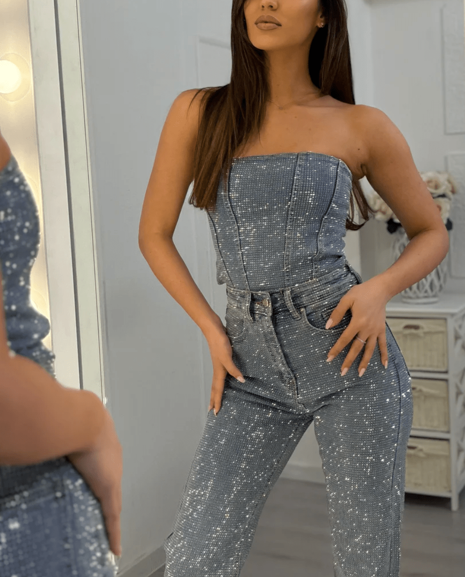 The Starlit Denim Corset Set
