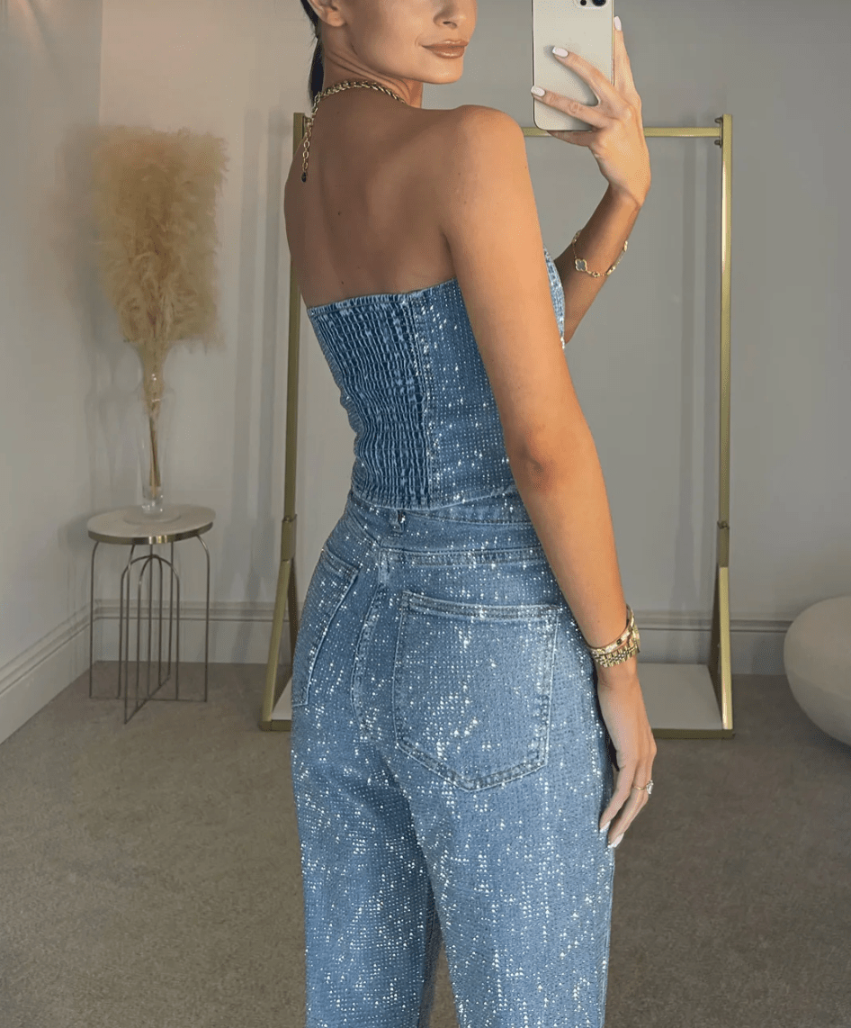 The Starlit Denim Corset Set