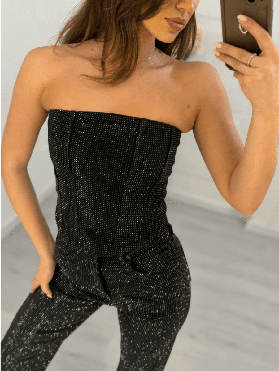 The Starlit Denim Corset Set
