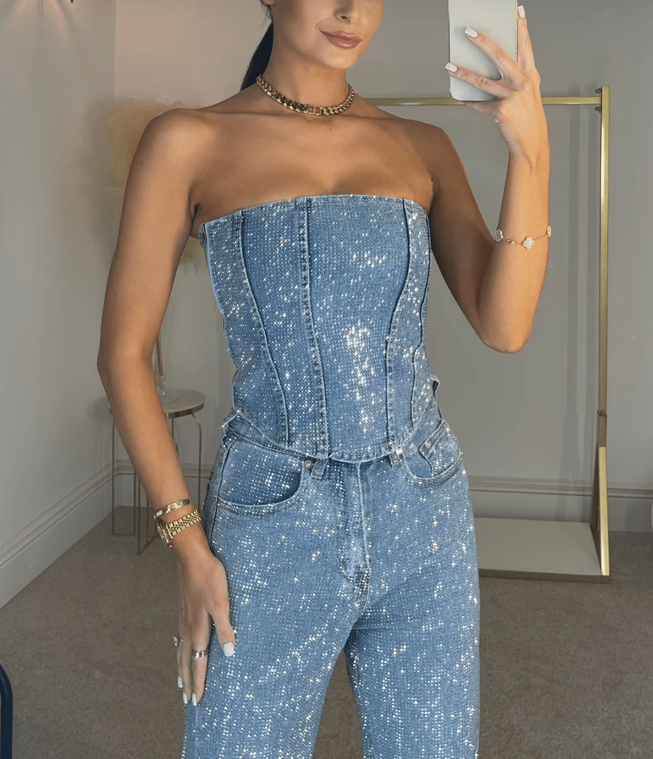 The Starlit Denim Corset Set
