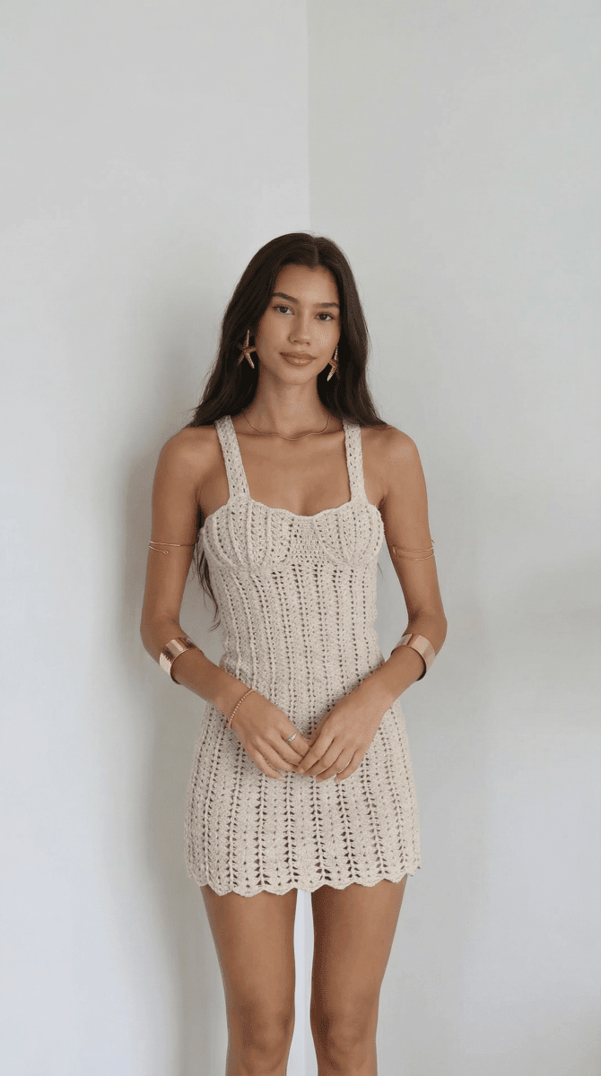 The Perla Crochet Mini Dress