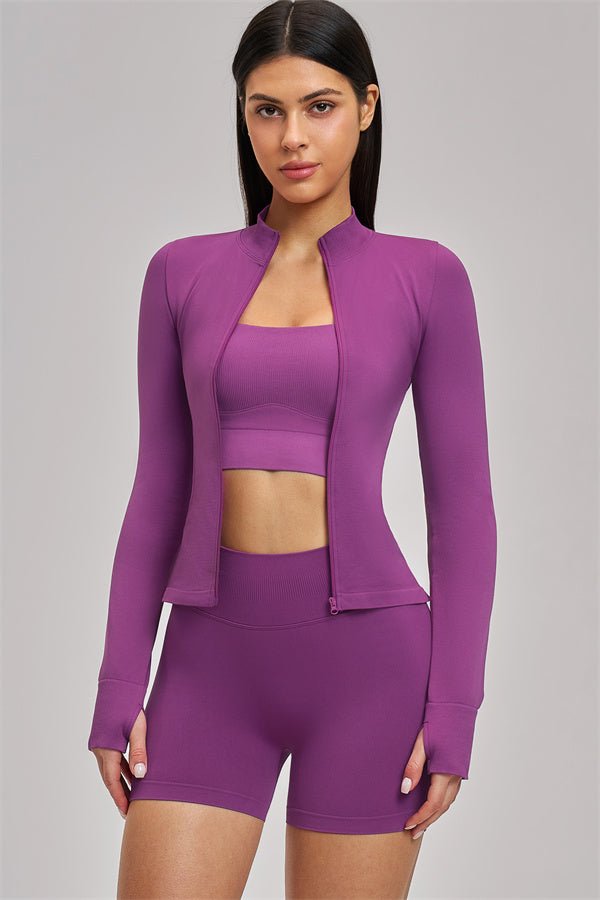 The Celeste Set | Jacket · Sports Bra · Shorts
