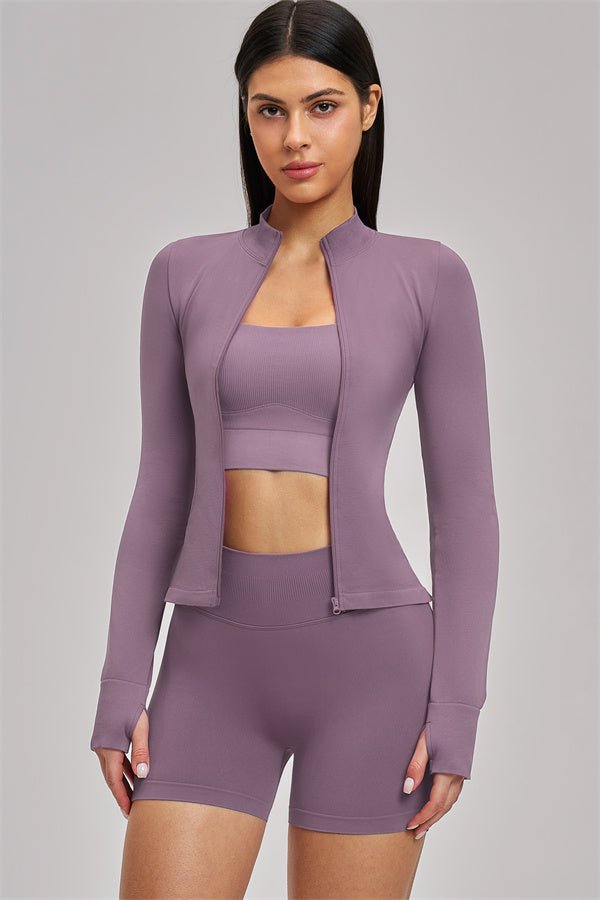 The Celeste Set | Jacket · Sports Bra · Shorts